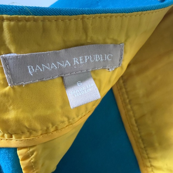 Banana Republic Blue & Yellow Fitted Pencil Skirt - Size 6 - Picture 4 of 4